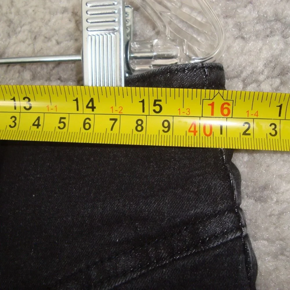 CHARTOU Black Denim Maxi Skirt ButtonFly Size XL Retro A-Line Y2K/90s Distressed